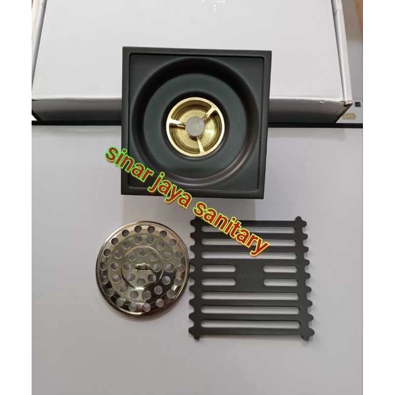 Floor drain abu-abu kotak stainless 304 / saringan got kamar mandi / Saringan air anti kecoa