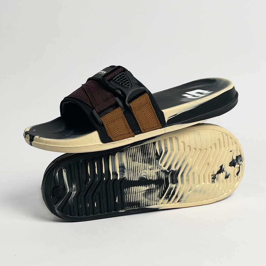 SIDSNEAKS - Sandal Slide Astro Cream Black Sandal Pria Sandal Slop Sandal Slide Pria