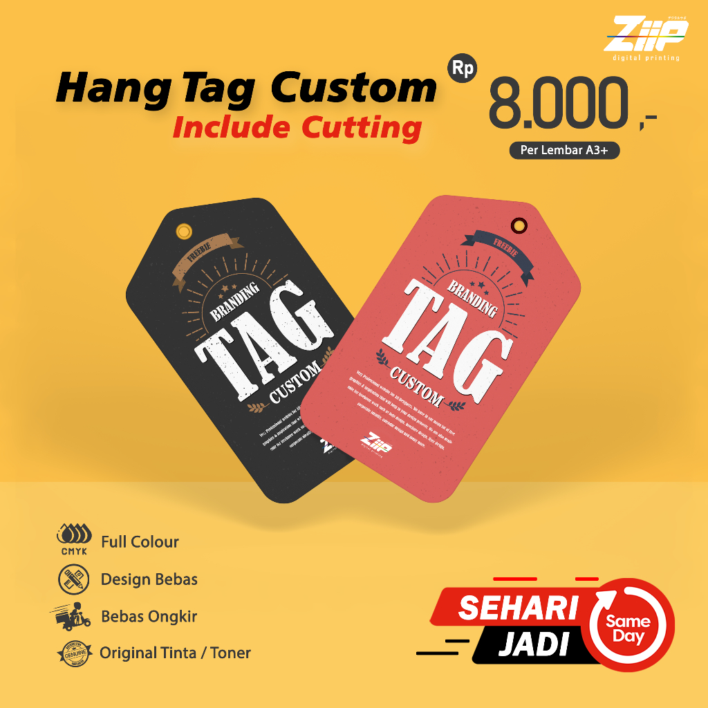 

Hang Tag Custom Include Cutting