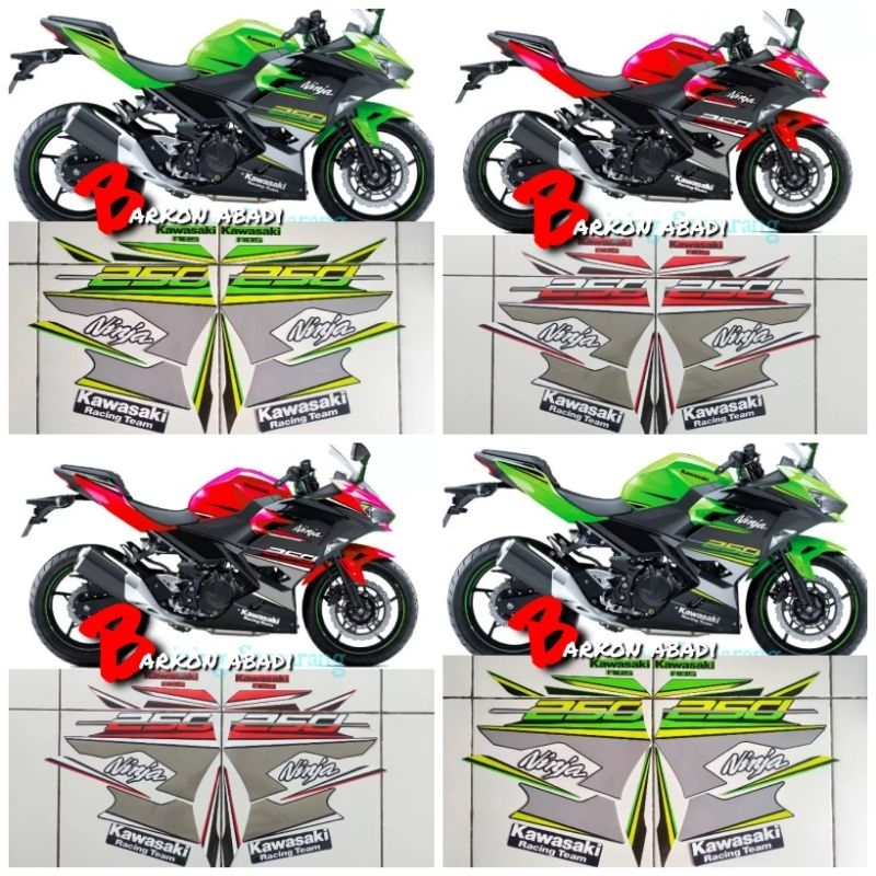 stiker Striping all new NINJA 250 fi 2019 original KRT merah-hijau