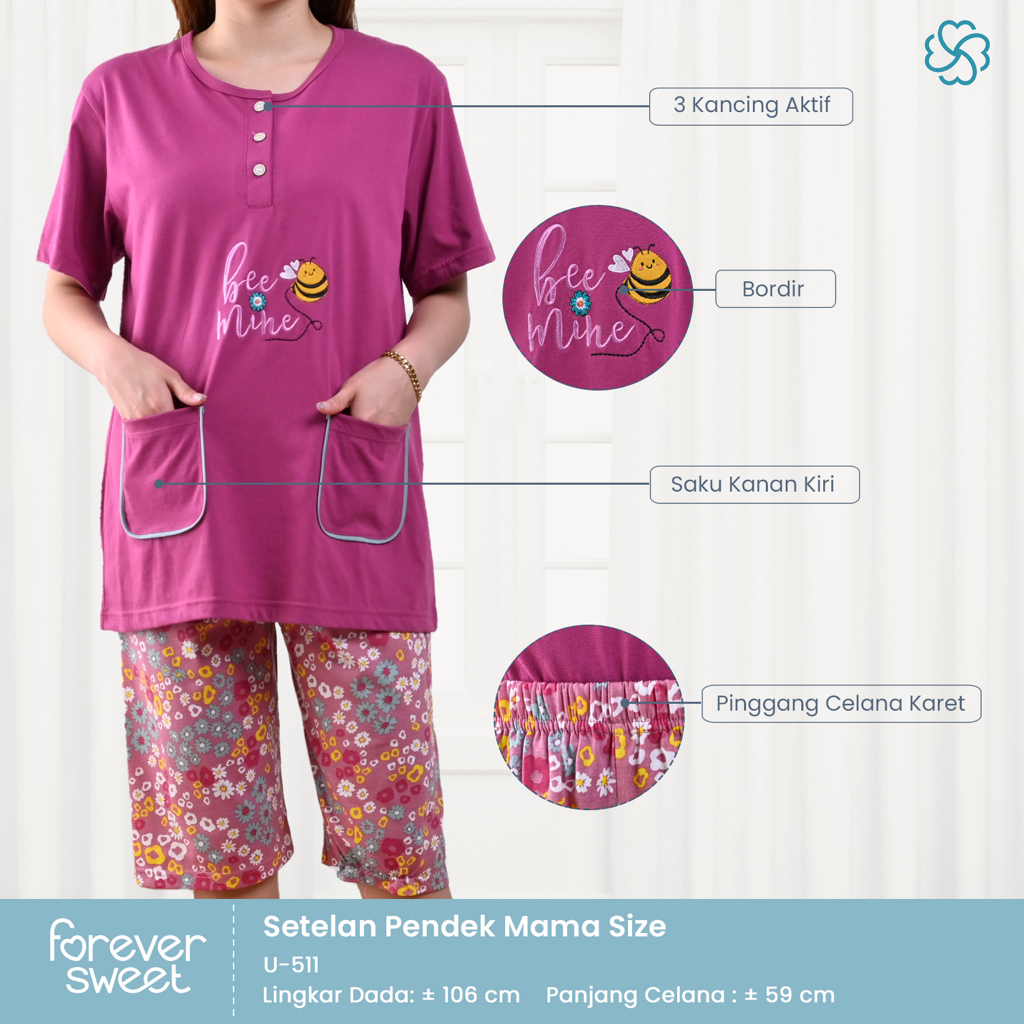 FOREVER SWEET Setelan Celana Pendek Mama Size