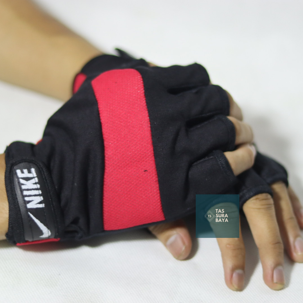 Sarung Tangan Motor Nike Pria Setengah Jari Murah Sarung Tangan Premium Anti Uv