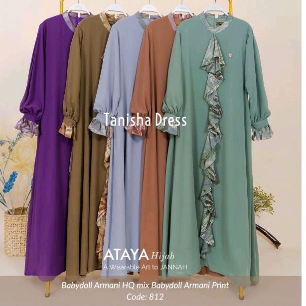 BerMus - Gamis Tanisha Dress simple mewah by Ataya hijab