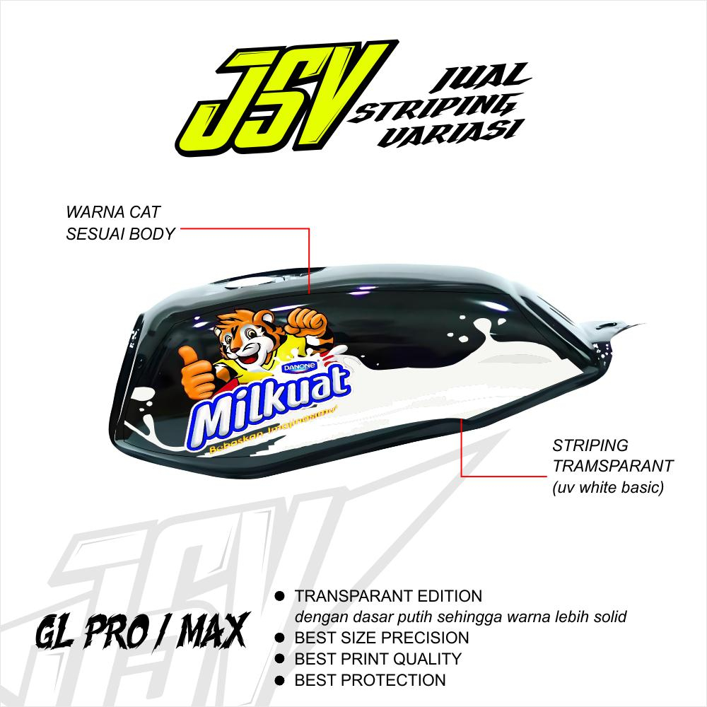 Stiker GL PRO Custom Tranparant MILKUAT Striping GL Max