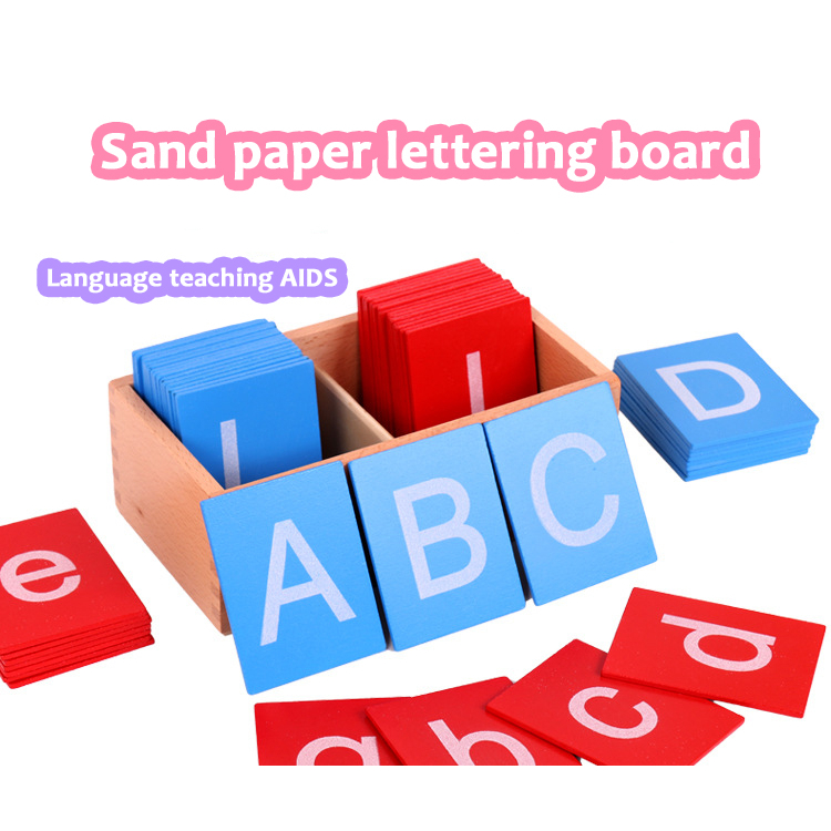 Mainan Montessori sand paper SANDPAPER LETTERS Alphabet Board SPL