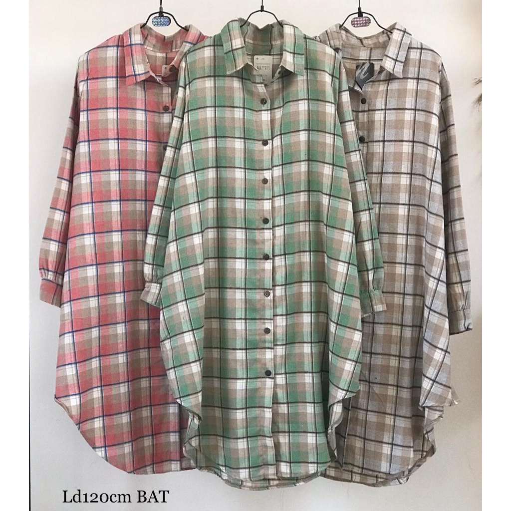 TUNIK KEMEJA KOTAK IMPORT BAT