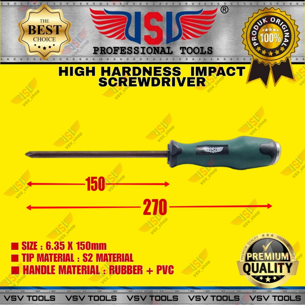 Obeng Ketok Obeng Getok Go-Thru Screwdriver 6x100mm (+/-) S2 Material