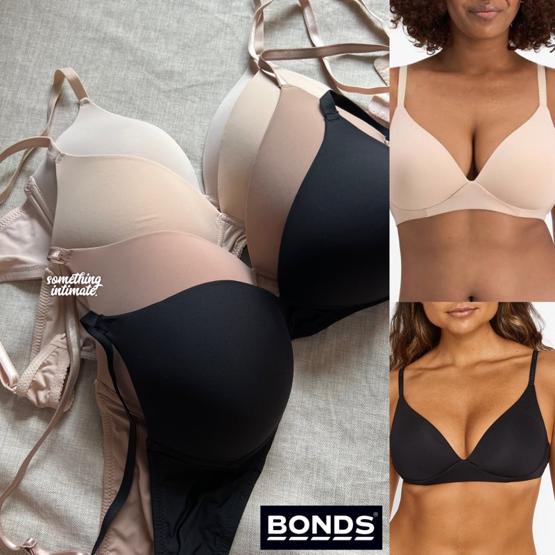 BONDS / PALMERS Weftloc Comfort Contour Wirefree Bra Branded Sisa Export Busa Tipis Tanpa Kawat Bh A