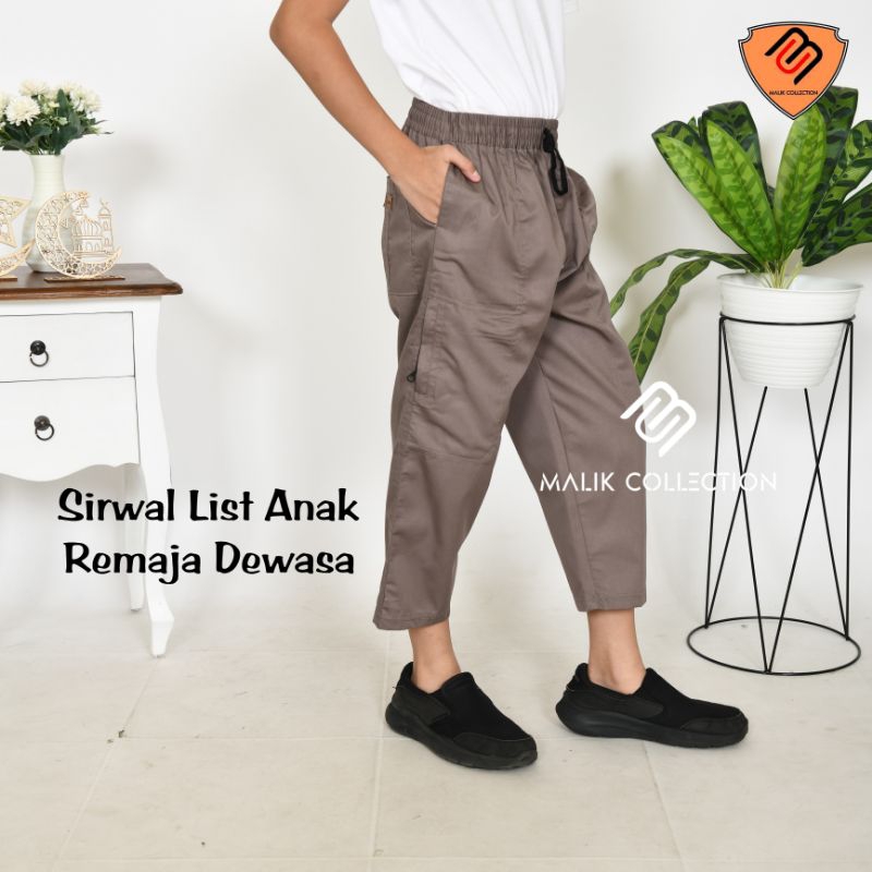 Sirwal List Anak &amp; Remaja 4 -18 tahun &amp; Dewasa Size  S M L XL XXL ALLSIZE Celana Sirwal Anak