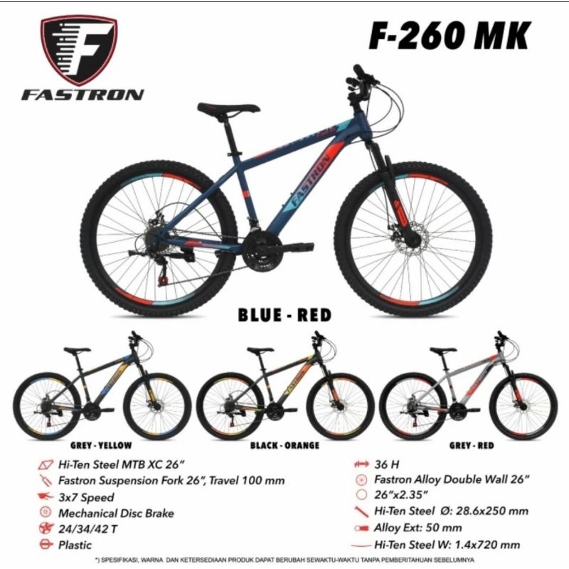 Sepeda Gunung MTB 26 inch Fastron F-260 MK 21speed F 260MK 260 MK