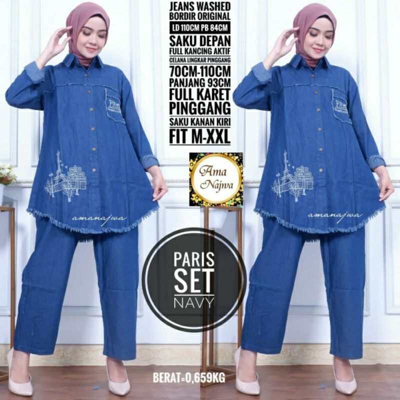 SET JEANS BORDIR MOTIF PARIS