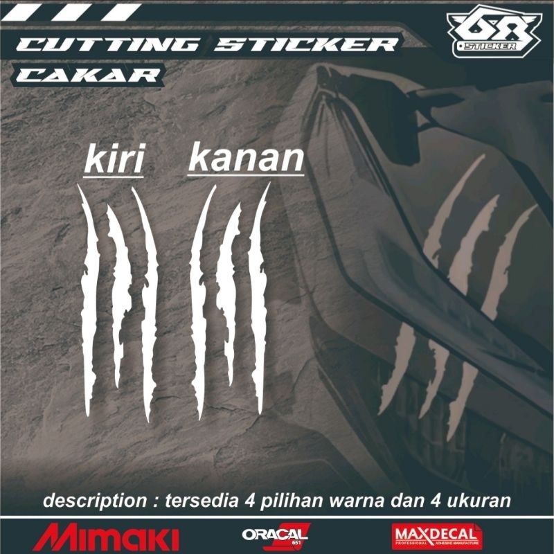 Cutting Sticker Cakar Monster Harimau Macan Lampu Dan Body Motor Vario Beat Scoopy Pcx Nmax Aerox Dl
