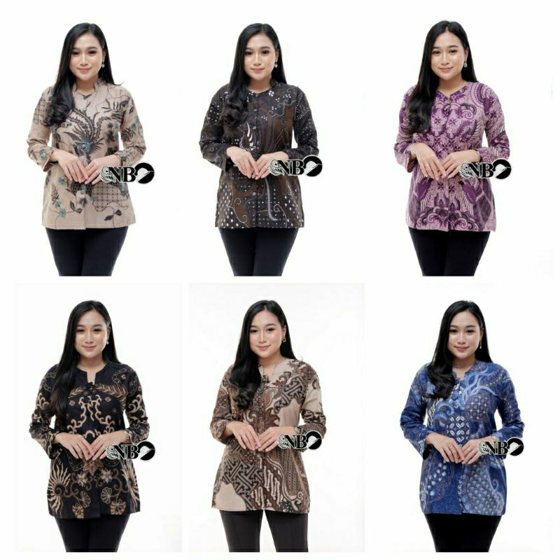 tey-17 Batik wanita ASJ SA HRB026 Kenongo Kemeja Tosca Pendek