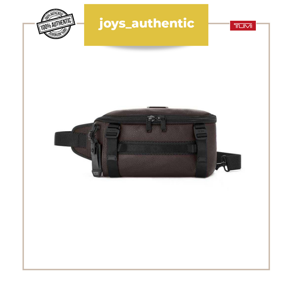 Tas Pria Tumi Platoon Sling Full Leather Dark Coklat Brown Man Bag Authentic Original