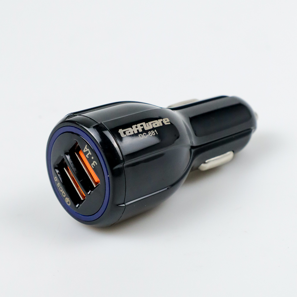 Taffware Car Charger Dual USB Port 3.1A QC3.0 - DC-681 - Black