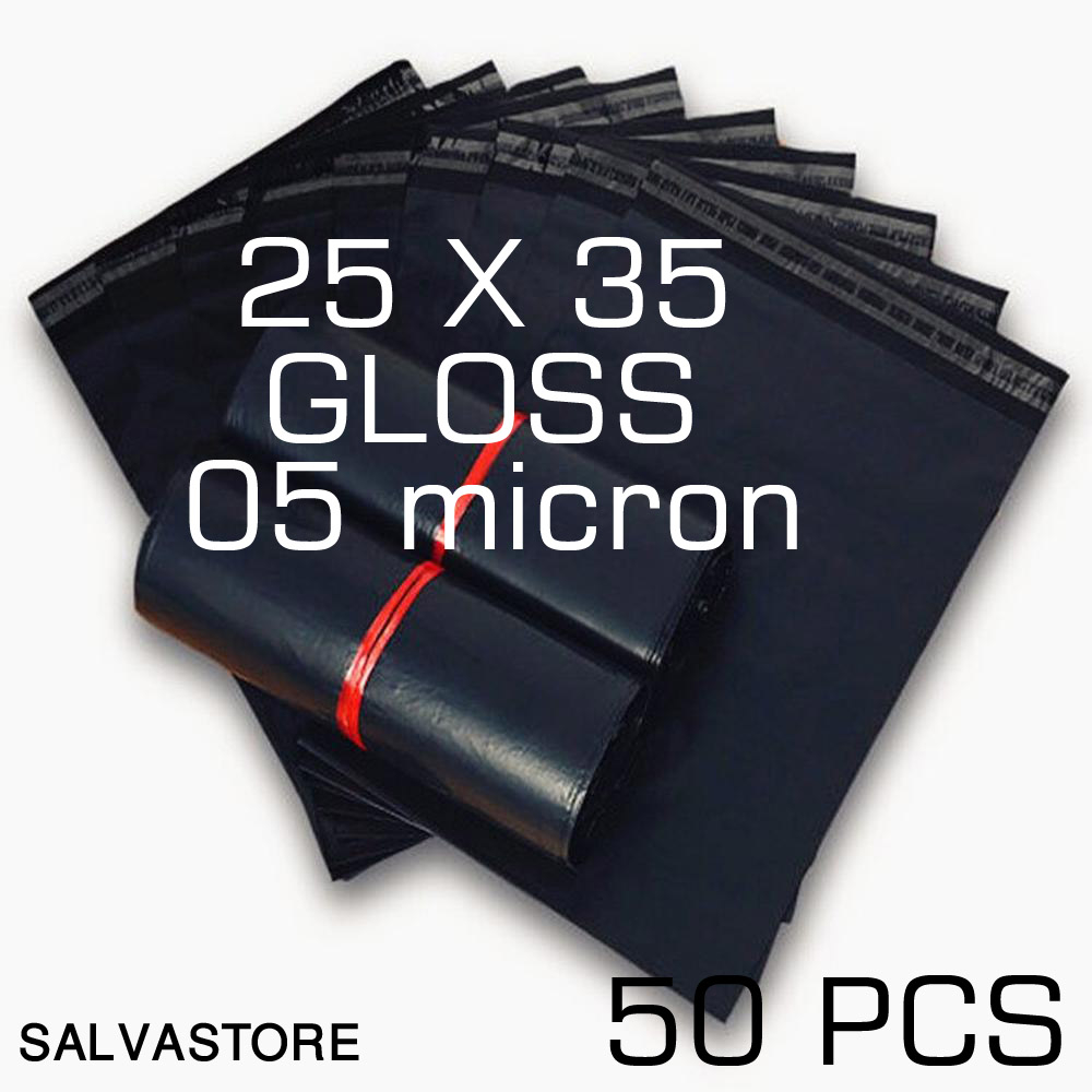 

Plastik Polymailer Polybag - Black 25 x 35 cm/ 50 pcs GLOSS
