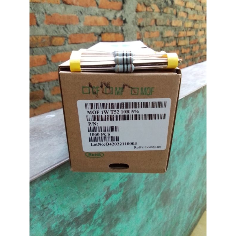 Resistor 1W 10ohm Taiwan Green Produk