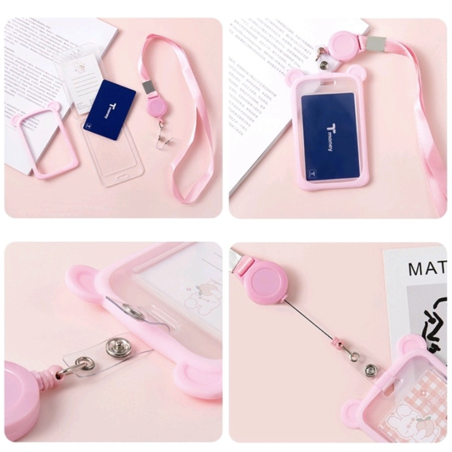 GANTUNGAN TALI KARTU AKSES KANTOR MRT BUSWAY LANYARD CARD HOLDER MOTIF KUCING