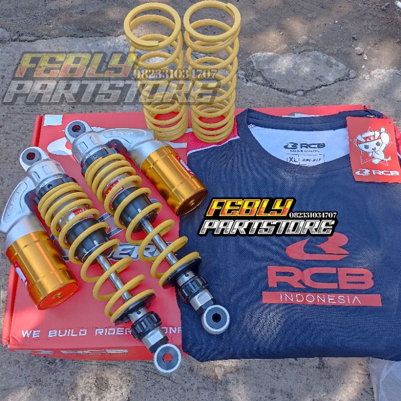 SHOCK SKOK SHOK BELAKANG RCB VSERIES GOLD SHOCKBREAKER RCB PREMIUM GOLD 320MM SHOCK RCB V SERIES SHO