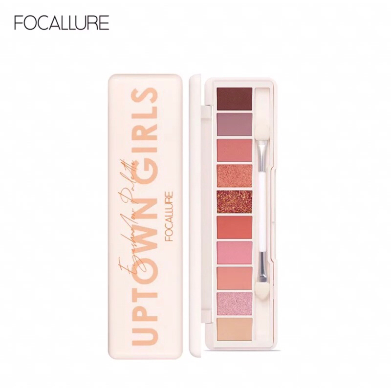 FOCALLURE Glitter Pigment Eyeshadow palette 10 Warna Colours - kosmetik Mata