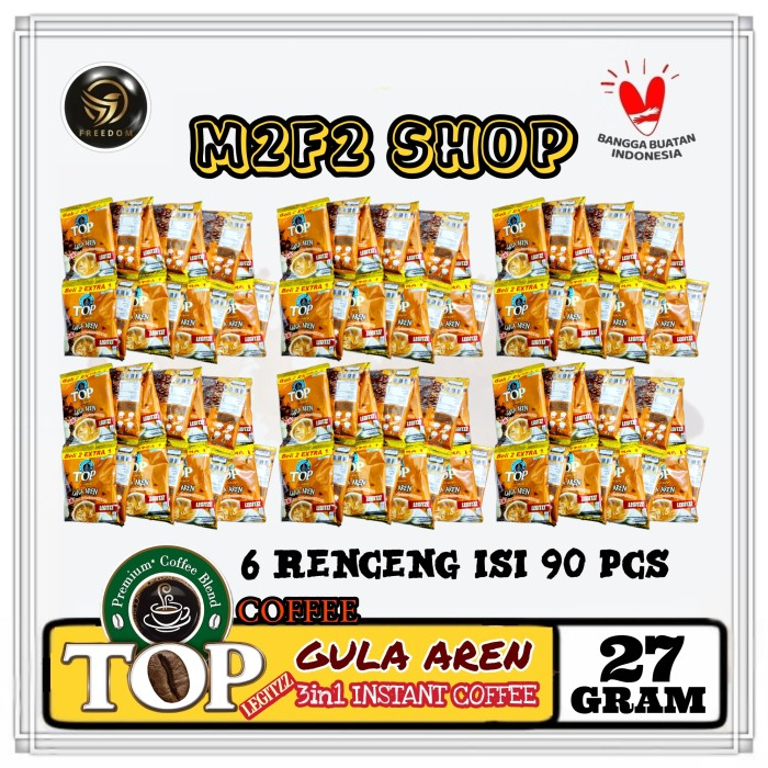 

Kopi TOP Gula Aren Tubruk 3in1 Legitzz | Kopi Bubuk Sachet - 27 gr (Kemasan 6 Renceng)