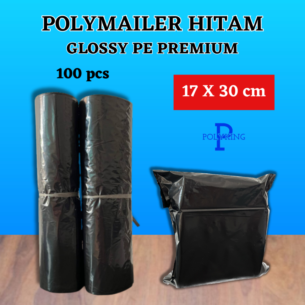 

Plastik Polymailer Hitam PE Glossy Premium [17x30 cm] 100 pcs // Plastik Packaging // Plastik Pengiriman // Plastik Packing // Plastik Paket Termurah Grosir Perekat Praktis