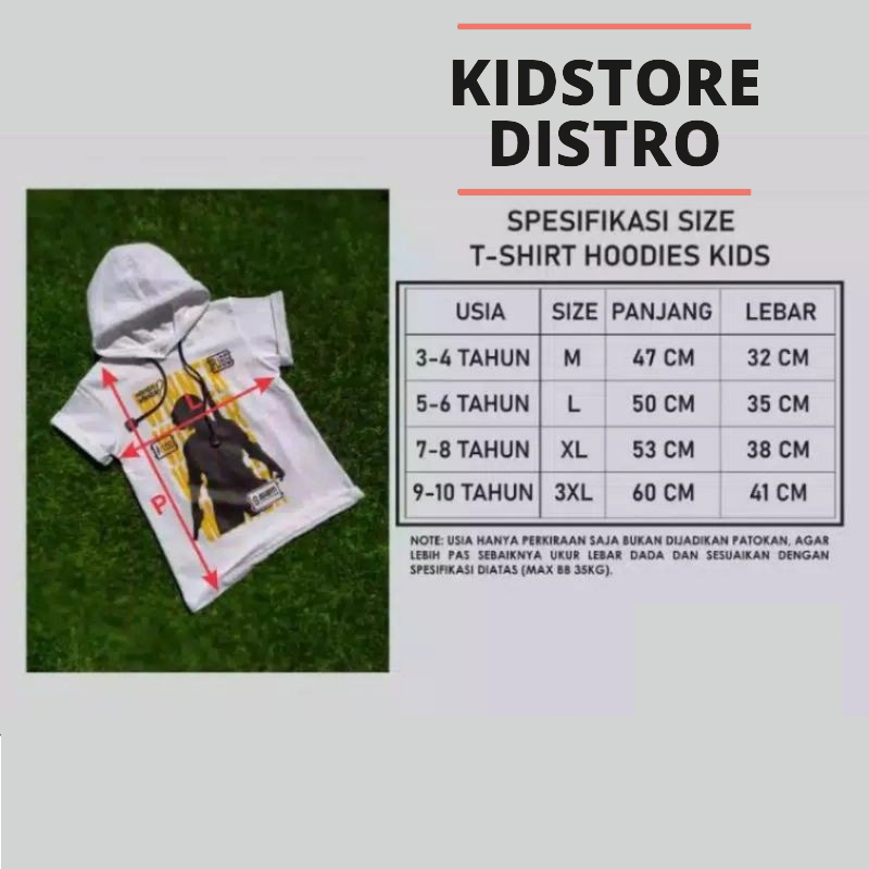 Baju Kaos Anak Hoodie Kupluk Kombinasi Distro Bahan Katun Adem