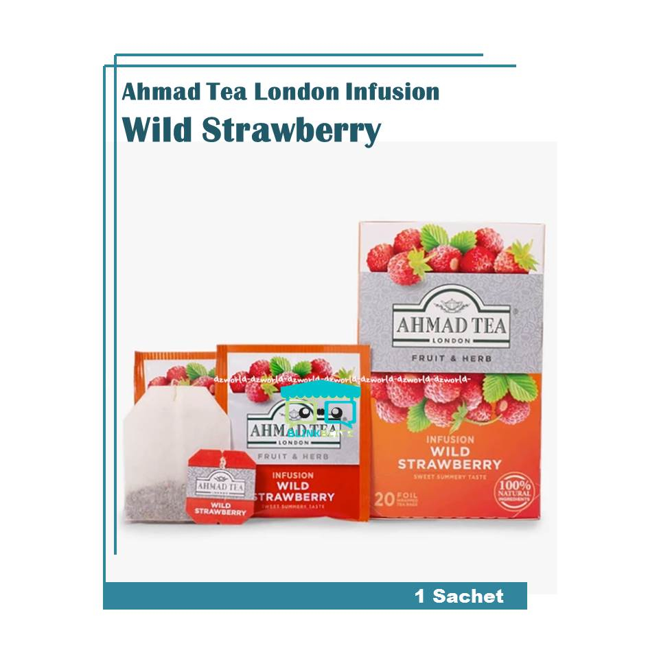 SACHET Ahmad Tea London Green Tea INFUSION WILD STRAWBERRY Teh Hijau