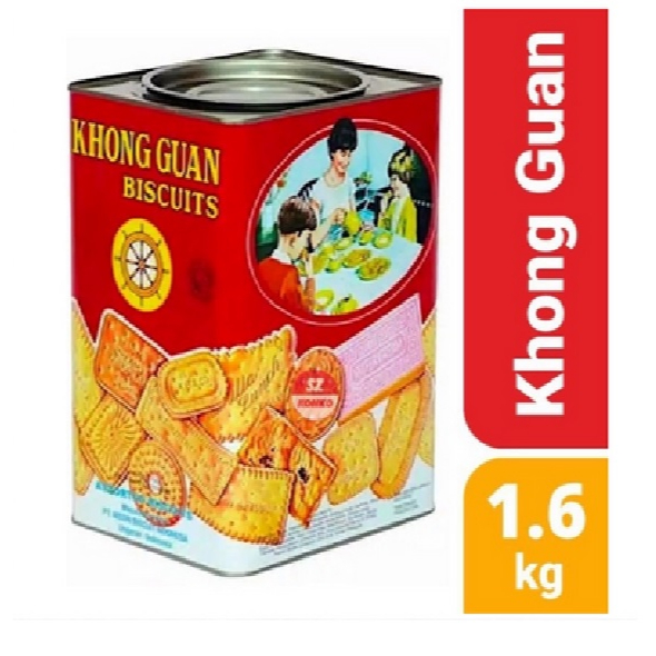 

Khong Guan Biskuit Kaleng MERAH/Red Assorted Biscuit /Biskuit Campuran - 1600 gr