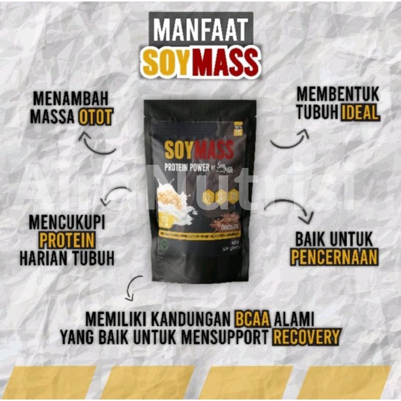 Protein soy whey soymass tinggi protein HALAL 500Gram