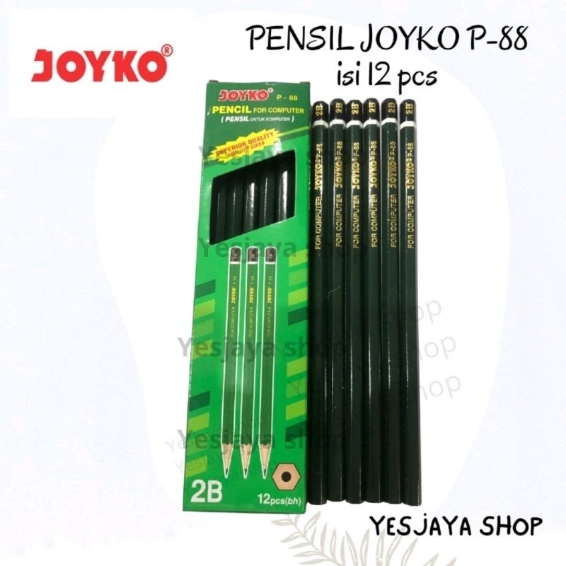 

{12 pcs} Pensil 2B JOYKO P88 1 LUSIN / Pensil Kayu Joyko P-88 / Pensil Tulis Joyko 2B P 88