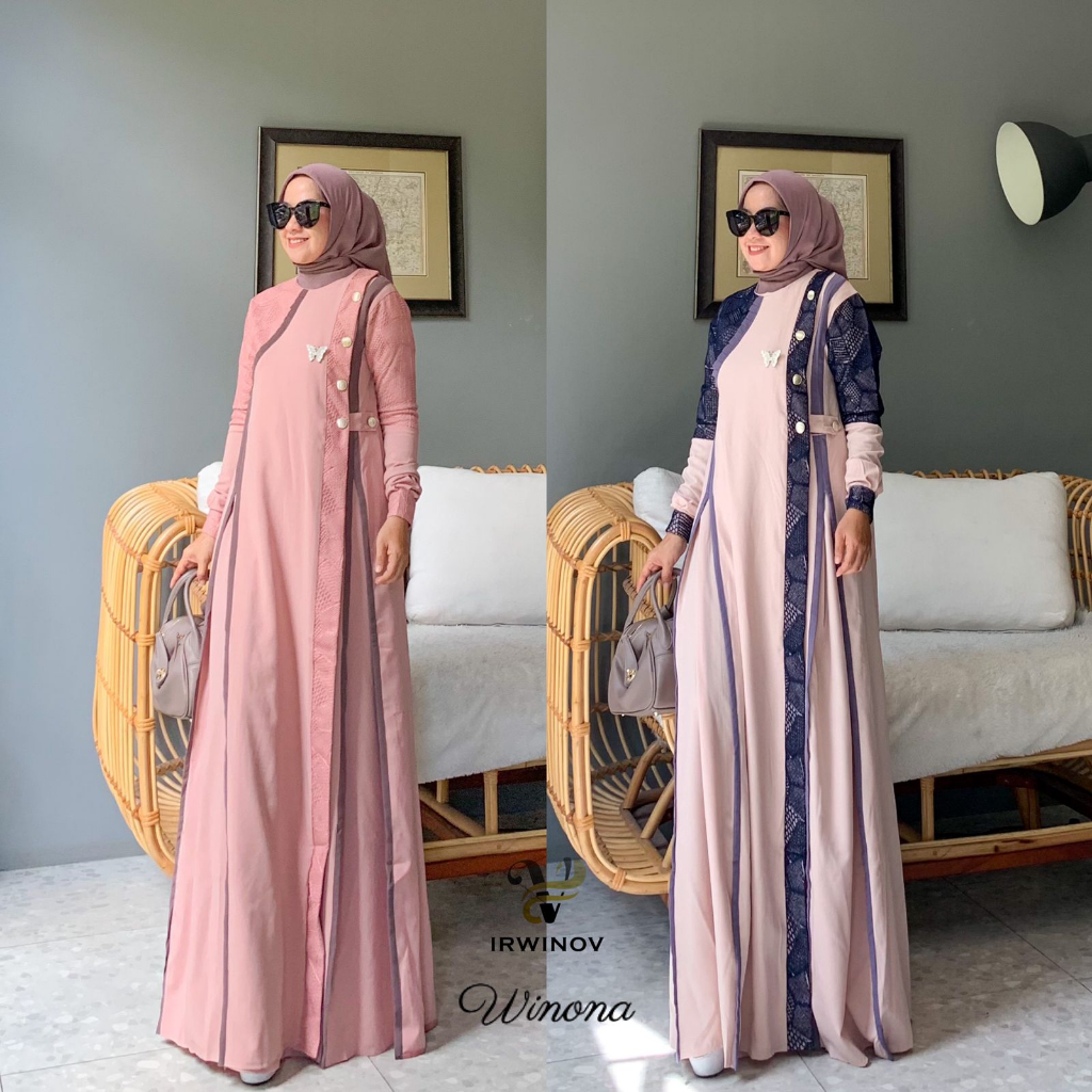 T606 WINONA DRESS GAMIS WANITA MUSLIMAH KEKINIAN VIRAL ORIGINAL REAL PICT GOOD QUALITY MEWAH TERMURA