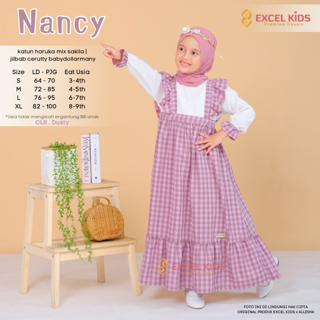 Nancy Kids Gamis Anak Katun Muslim Original Produk By Excell