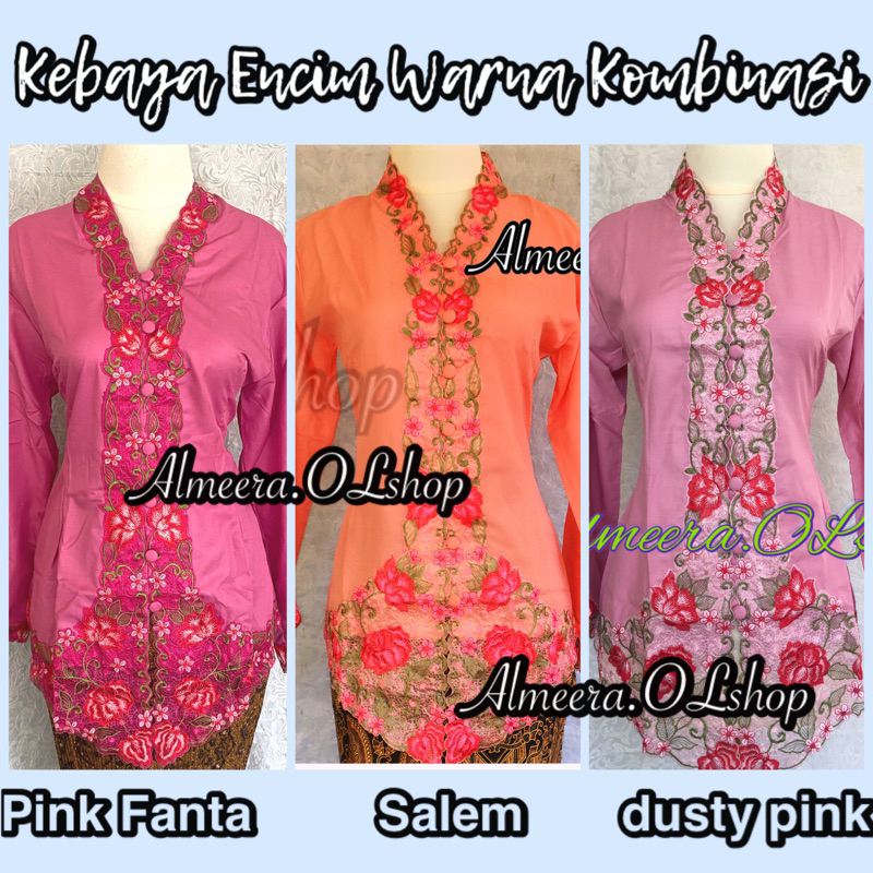 kebaya encim bordir warna pinggir 4L 5L