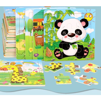 Puzzle Edukasi 9 Kotak / Mainan Edukasi / Puzzle Kayu Anak / Jigsaw Puzzle 9 Pcs