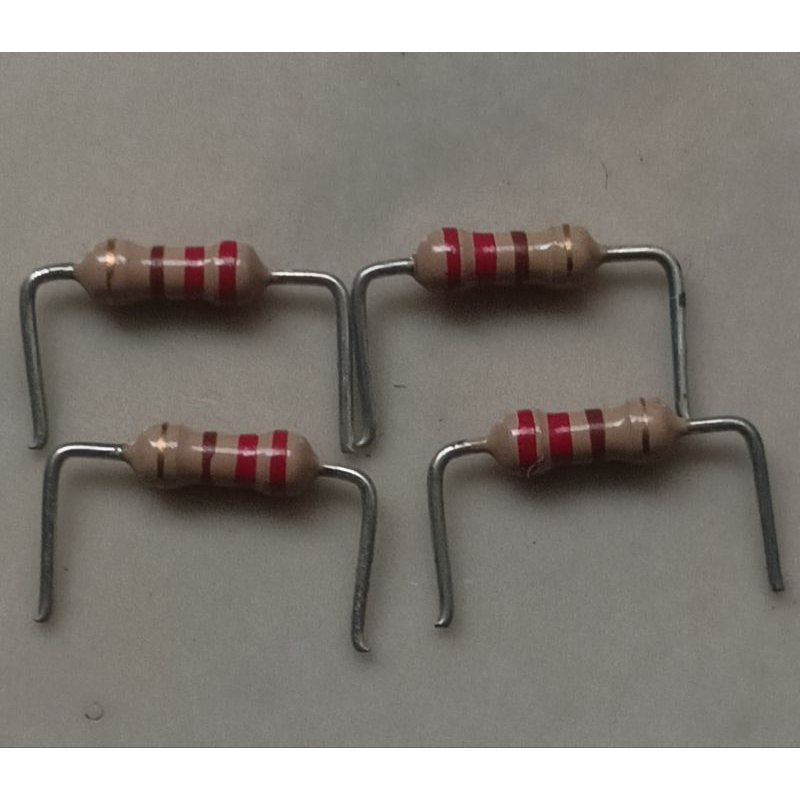 10 PCS, RESISTOR 220R, 1/2 wat body 1/4 ,kaki bengkok japan