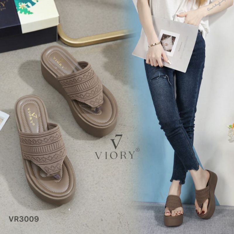 VIORY Wedges Sandals Jepit Shoes #VR3009 ORIGINAL