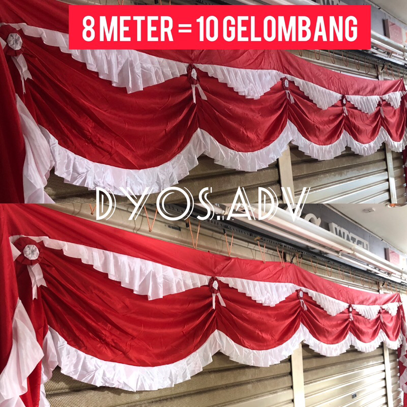 Bendera merah putih vitrase background 10 lengkungan