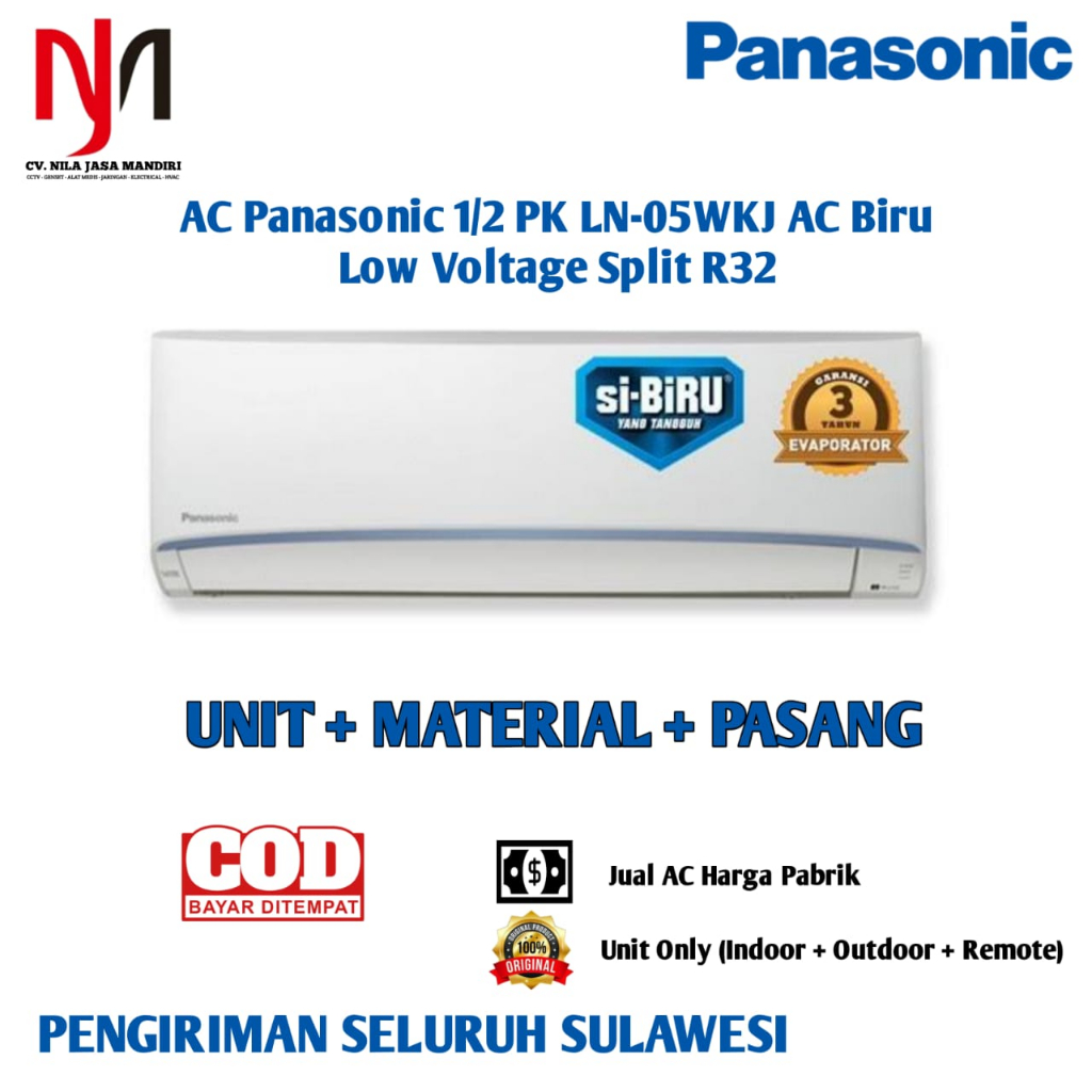 AC Panasonic CS-LN5WKJ AC Split 1/2 PK Standard - Putih + Pasang