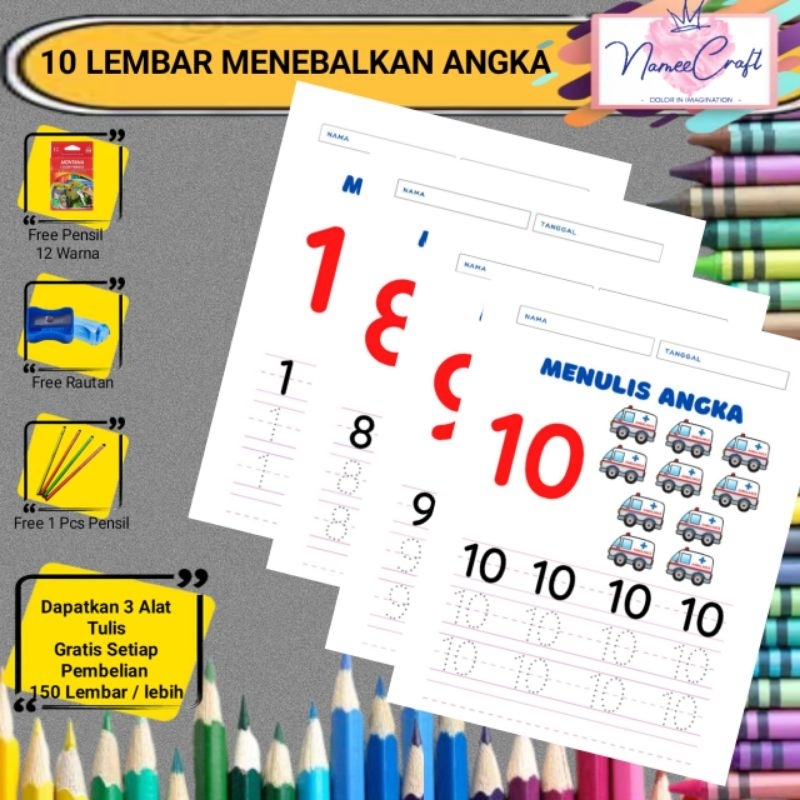 

[LMA3] Lembar Edukasi Belajar Menulis dan Mengenal Angka || SERIES TRASPORTASI 1-10