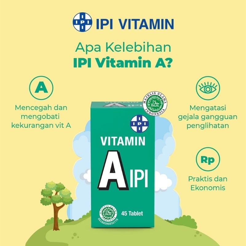 IPI Vitamin A B C D Zinc Botol 45 Tablet