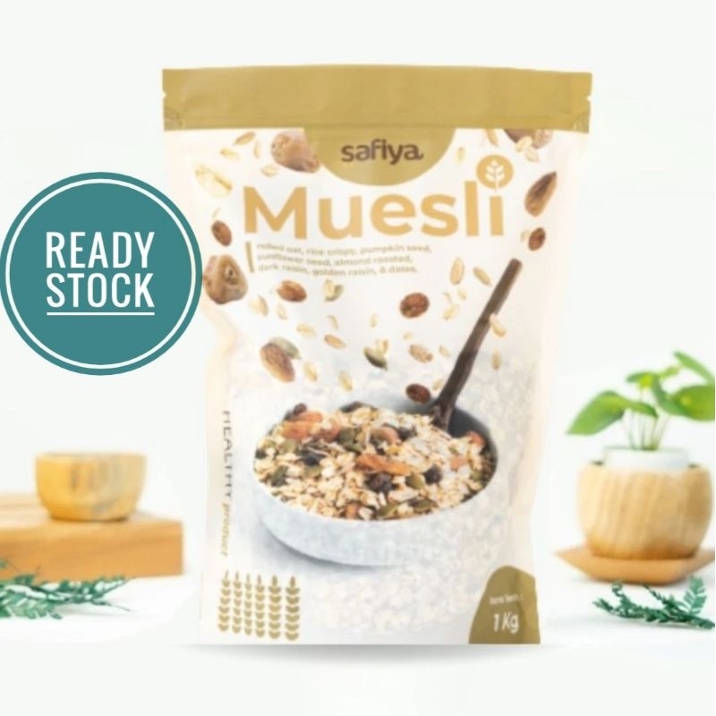 

MUESLI SAFIYA 1 KG DRIED FRUIT AND SEED SEREAL SEHAT