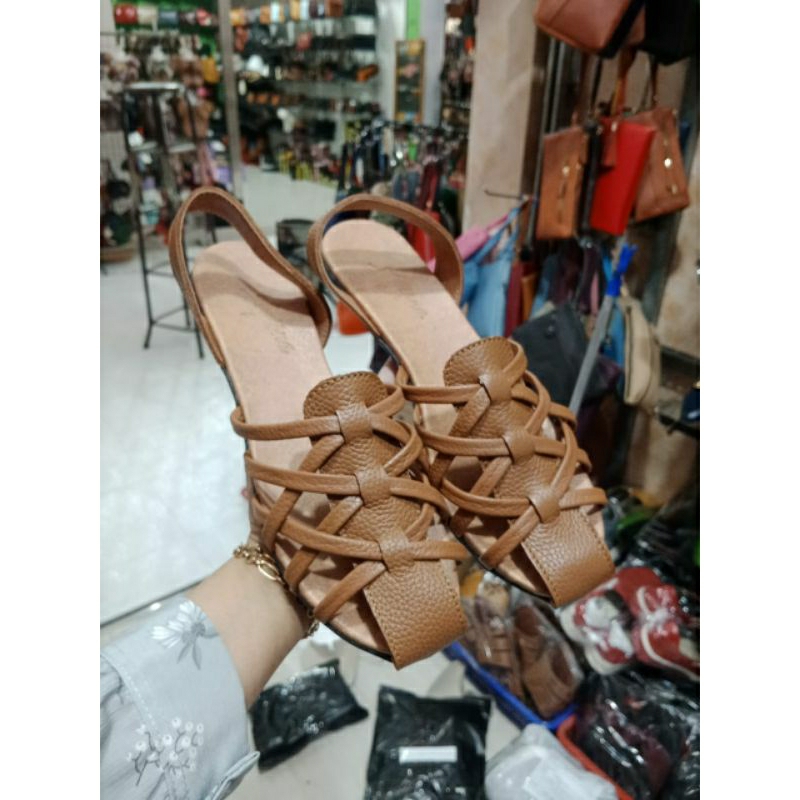 (Bisa COD) Sandal Karancang Tali Kulit Asli