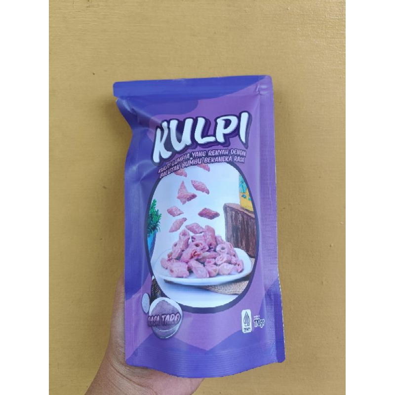 

keripik kulit lumpia lumer, cruncy, cemilan kekinian rasa Taro