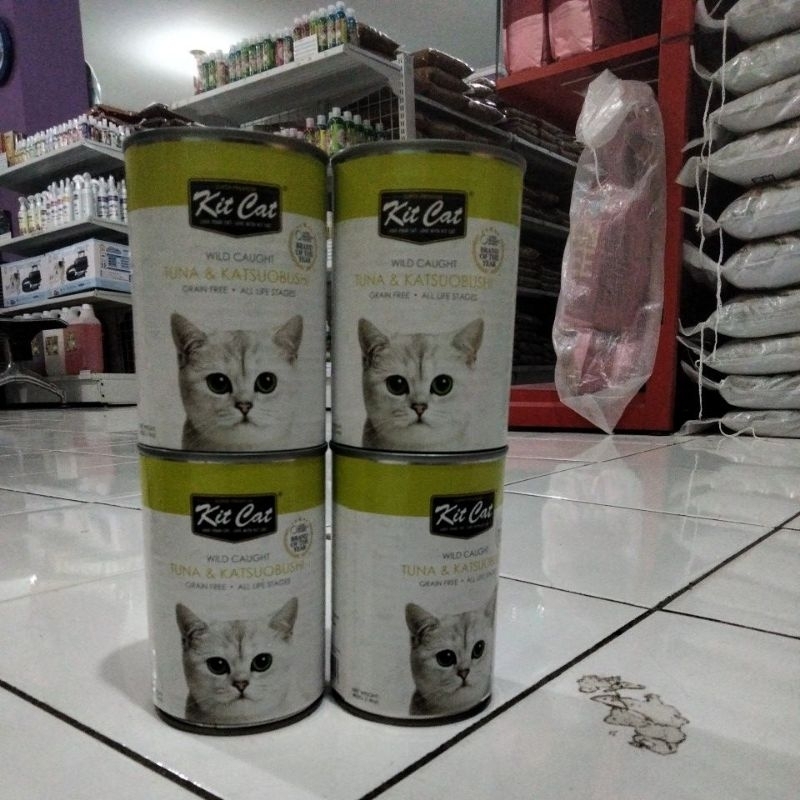 Kit Cat Tuna &amp; katsuobushi /kitcat Kaleng wet food kitten adult (all life Stages)