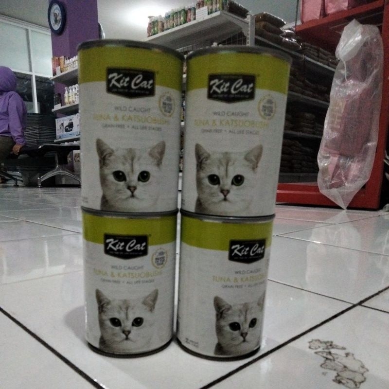 Kit Cat Tuna &amp; katsuobushi /kitcat Kaleng wet food kitten adult (all life Stages)