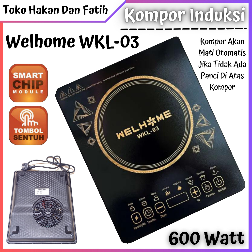 Kompor Listrik Induksi Ceramic Tombol Sentuh Welhome WKL-03 | Kompor Induksi Elektrik Welhome WKL 03