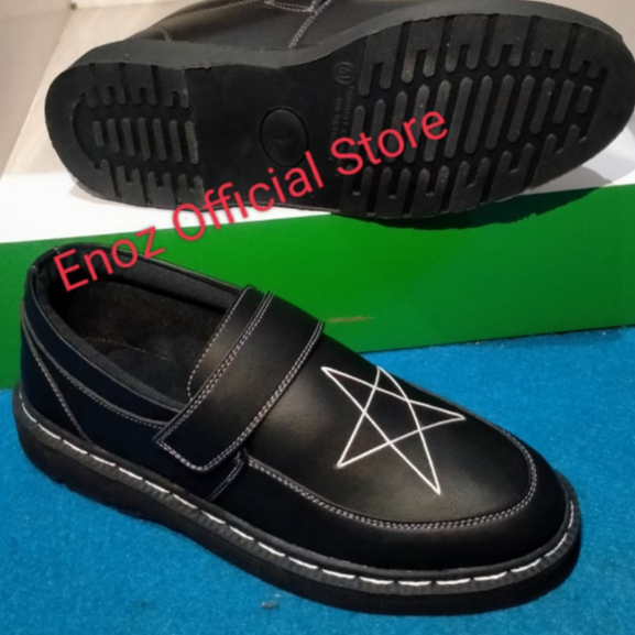 Sepatu Penny Loafers Star Sky Dogmart Pria Formal Slip On Hitam Pantofel Kerja Kulit PU Sintetic Premium Enoz Star Black Trendy