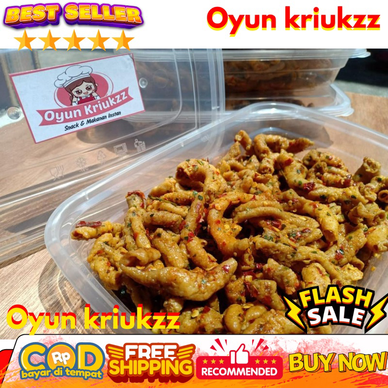 

USUS AYAM CRISPY PEDAS CABAI DAUN JERUK KEMASAN BOX MIKA HIGENIS ISI 200 GRAM