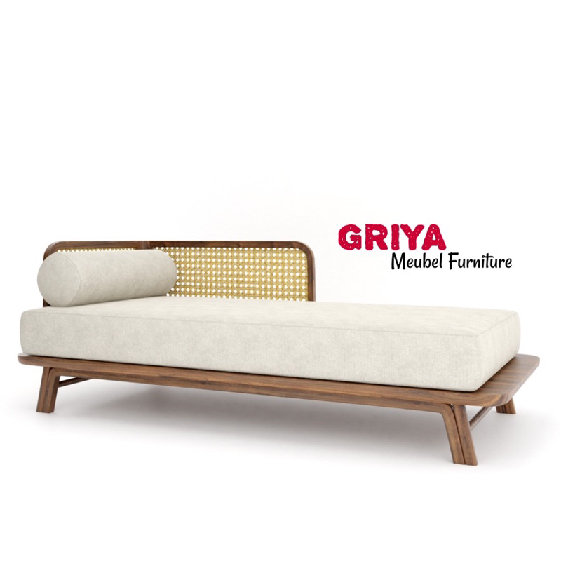 sofa long - sofa bed modern jati mix rotan